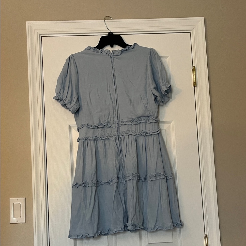 Sky Blue Ruffled Dress - Picture 3 of 3